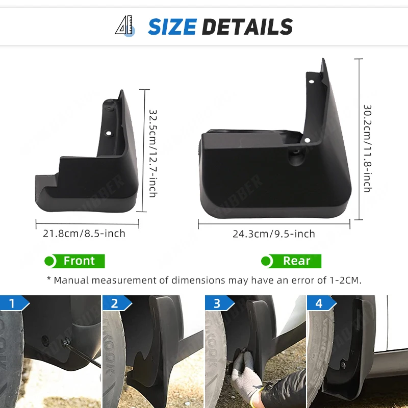 For Subaru Forester SJ 2014 - 2018 Molded Car Mud Flaps Mudflaps Splash Guards Flap Mudguards Fender Front Rear 2015 2016 2017