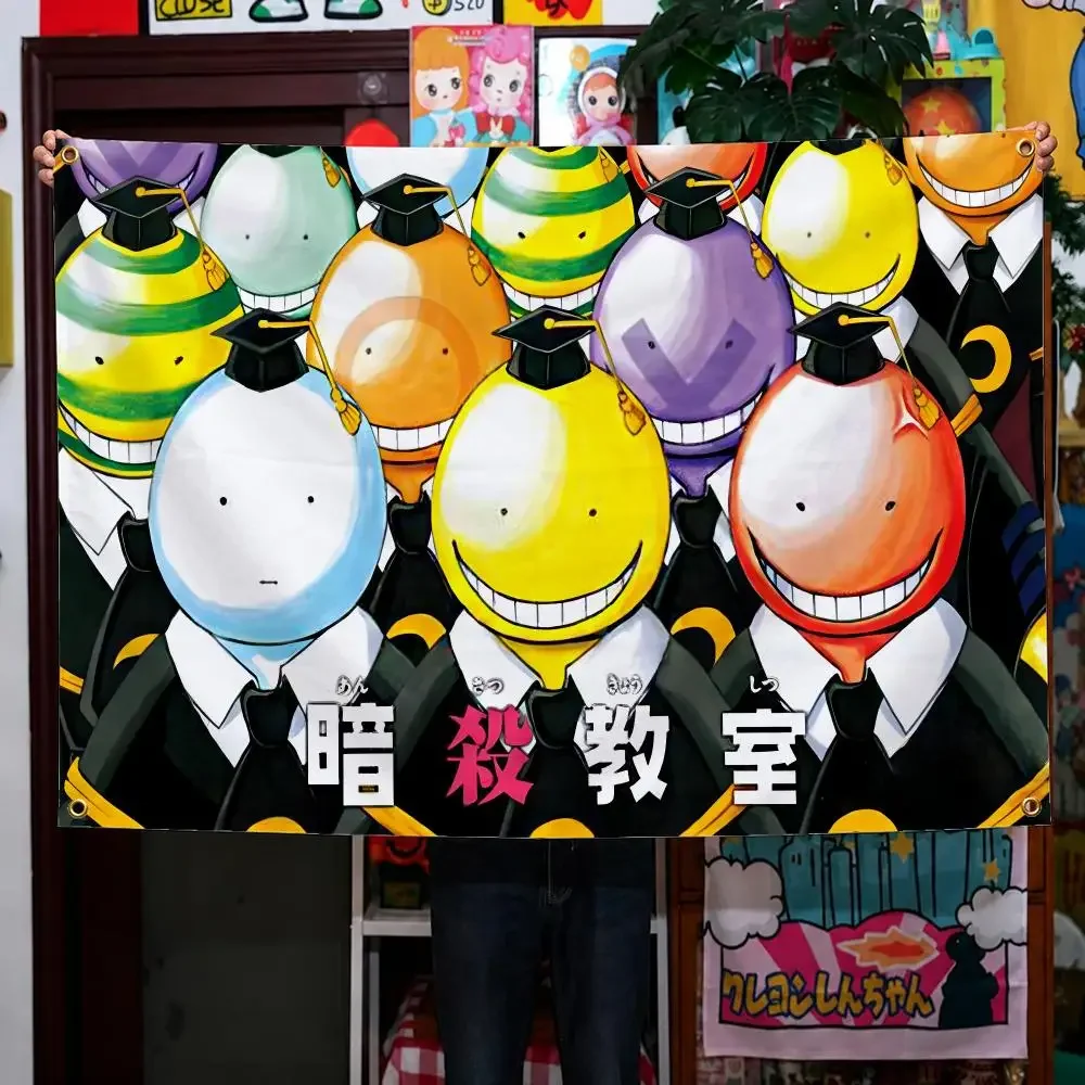 Anime Assassination Classroom Korosensei Flags Wall Hanging Background Flag Wall Decor Banners for Outdoor Bedroom Dorm Room