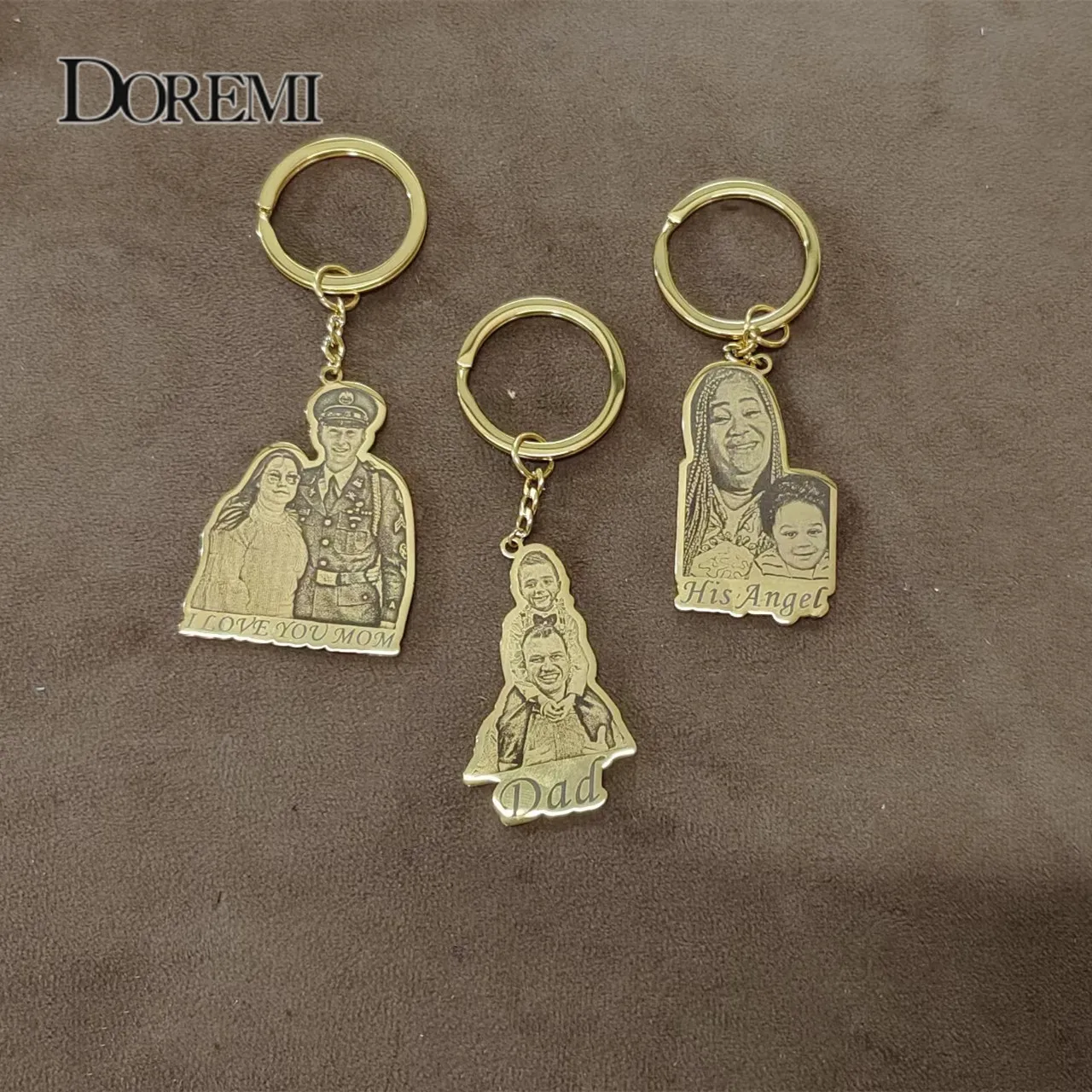 

DOREMI Stainless Customized Photo Keychain with Name Engraved Personal Picture Any Character/Cartoon Family Memory Custom Gifts