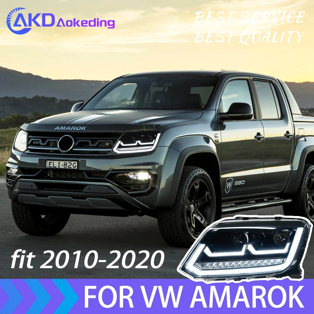 

Стайлинг автомобиля фары для Amarok светодиодный передняя фара 2010-2020 Amarok передняя фара DRL сигнальный проектор Линза Автомобиля