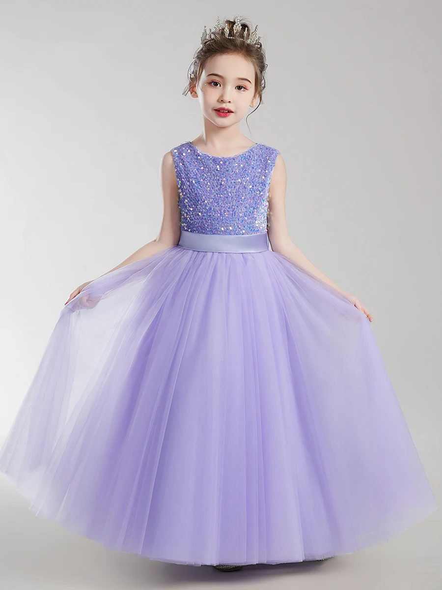 Sequin sleeveless girly dress Birthday Party tulle Princess Dress Teen Concert Dress Christmas Wedding Elegant/customizable