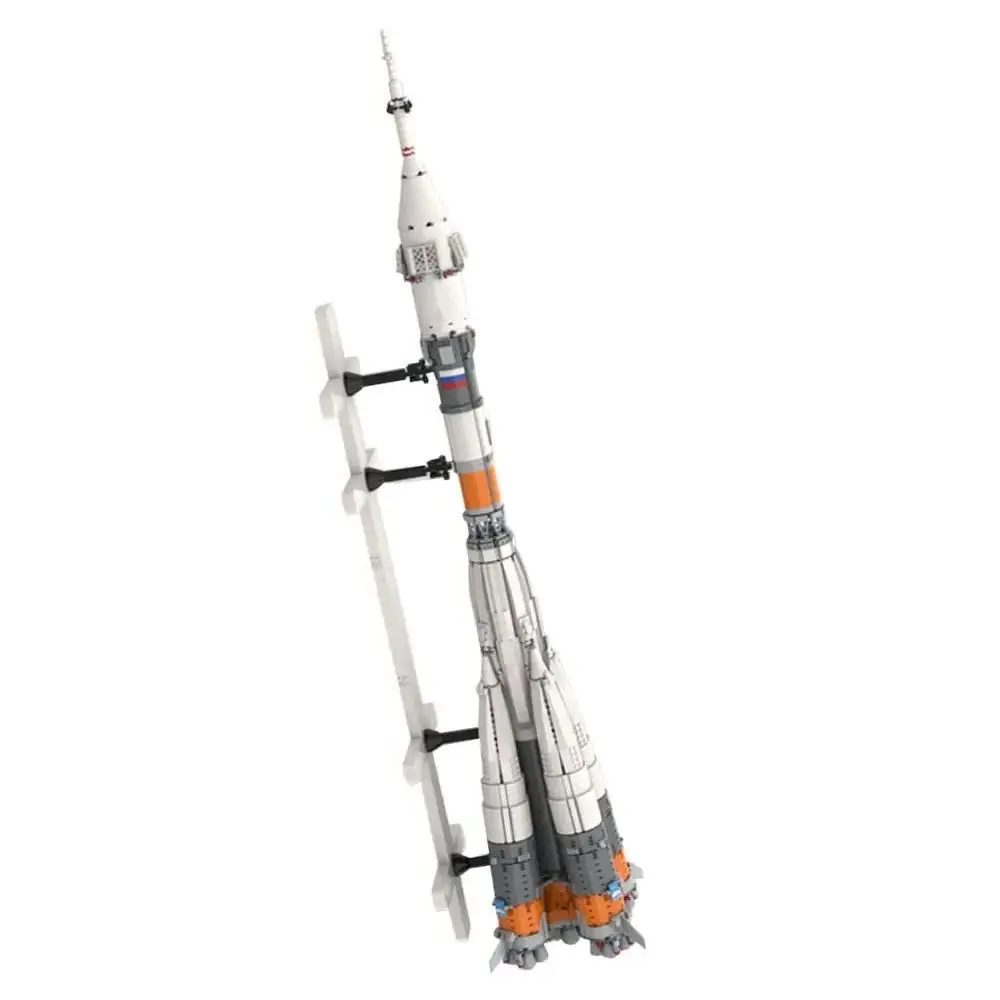 Gobricks MOC Soyuz-FG Launch Vehicle Bricks Russia Multipurpose Transport Rocket Building Blocks Model Toys Adult Birthday Gifts