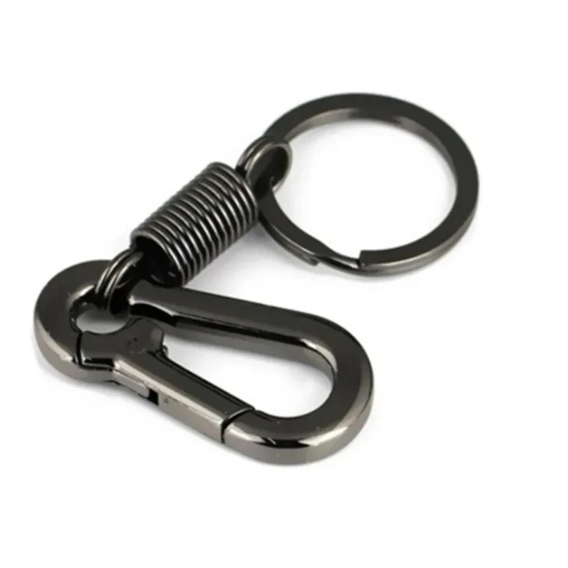 Spring Keychain Climbing Hook Car Keychain Simple Strong Carabiner Shape Keychain Accessories Metal Vintage Keychain