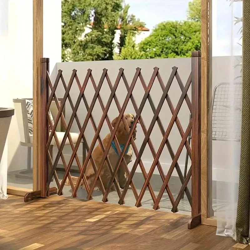 Retractable Wooden Pet Gate for Dogs Cats - Easy Install Indoor Safety Barrier for Home, Bedroom, Doorway & Stairs