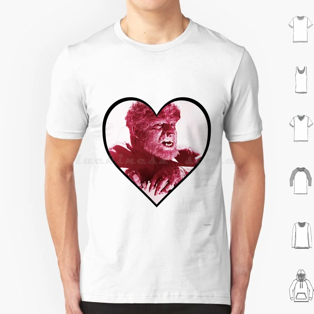 Wolfman Monster Valentine Heart Werewolf T Shirt Big Size 100% Cotton Wolfman Werewolf Wolf Valentine Heart Monster Universal