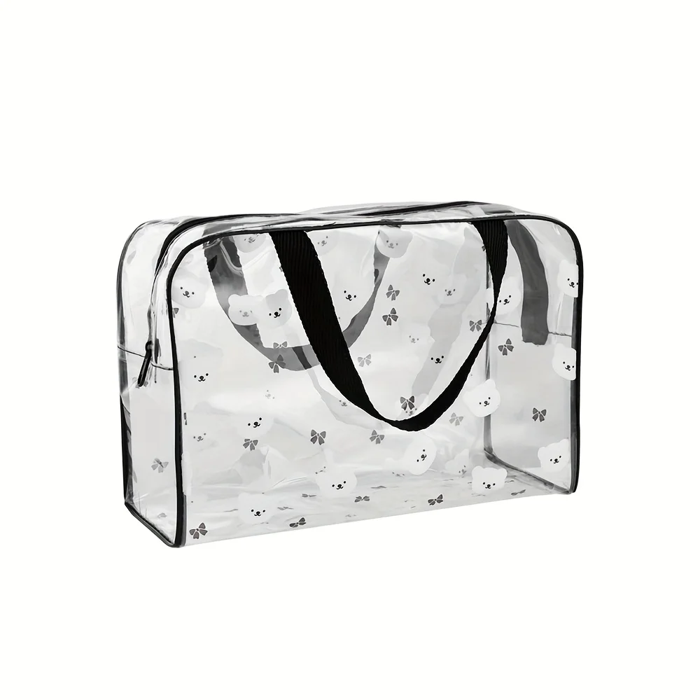 1 Cartoon-Printed Toiletry Bag with Handle, Suitable for Storing Cosmetics for a Spa Party, Portable Makeup Case with Multiple Compartments, Is an Excellent Choice for Travel and Gift-Giving