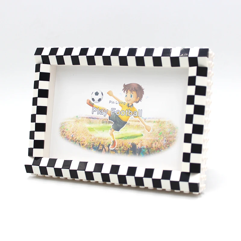 Sports Football DIY  Building Block Photo Frame Handmade Simple Baby Set Event Gift