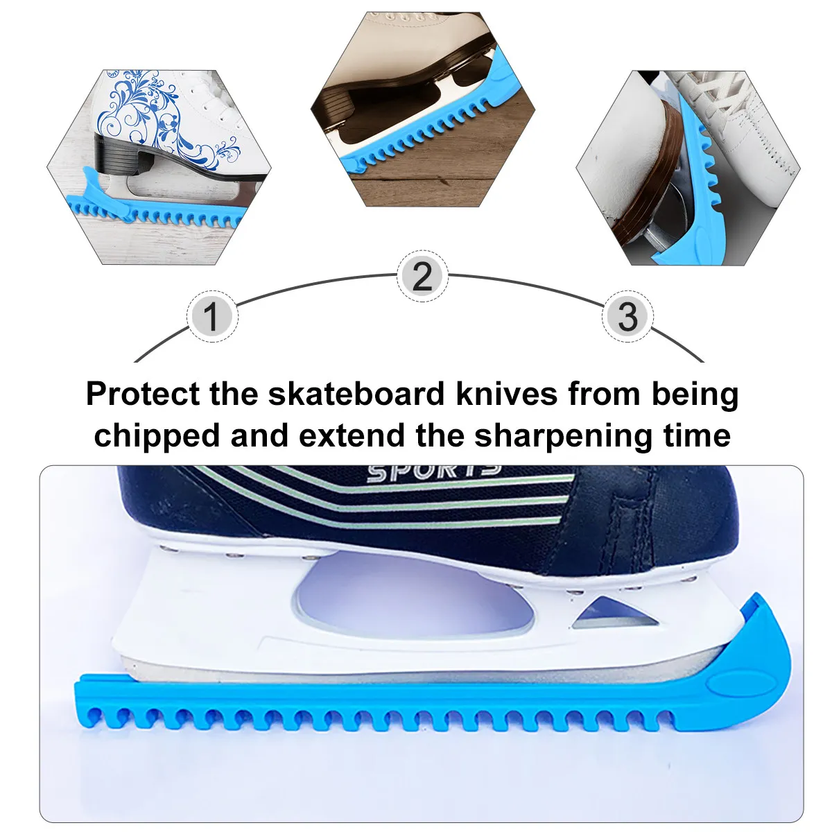 

1Pair Ice Skate Knives Covers Durable Skate Guards for Figure Skates Ice Hockey Protectors Extend Blade Sharpness Protectors