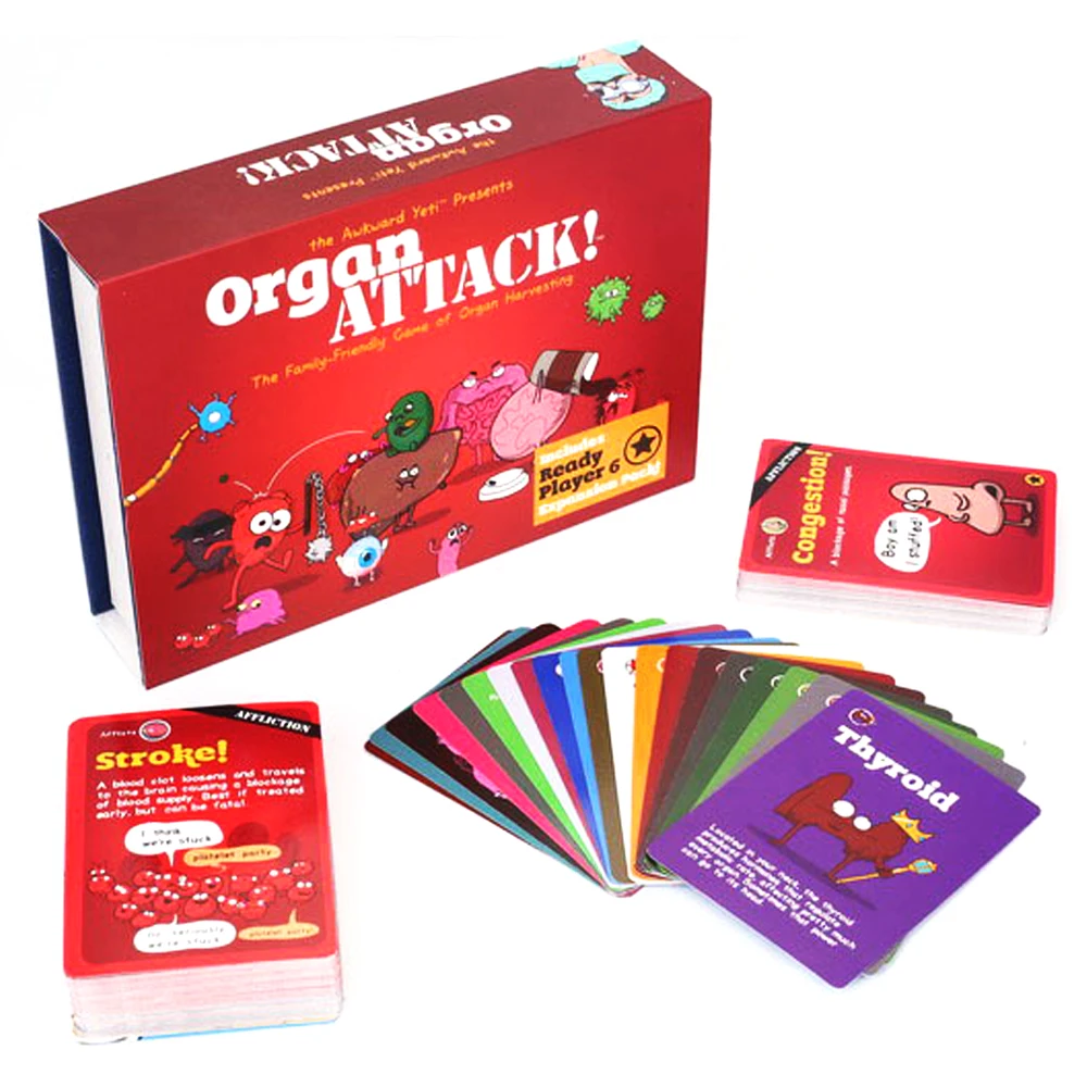 Board Game Organ Attack Cards Table Game Family Party Entertainment Organ Attack Games Card Toys Children Birthday Christmas