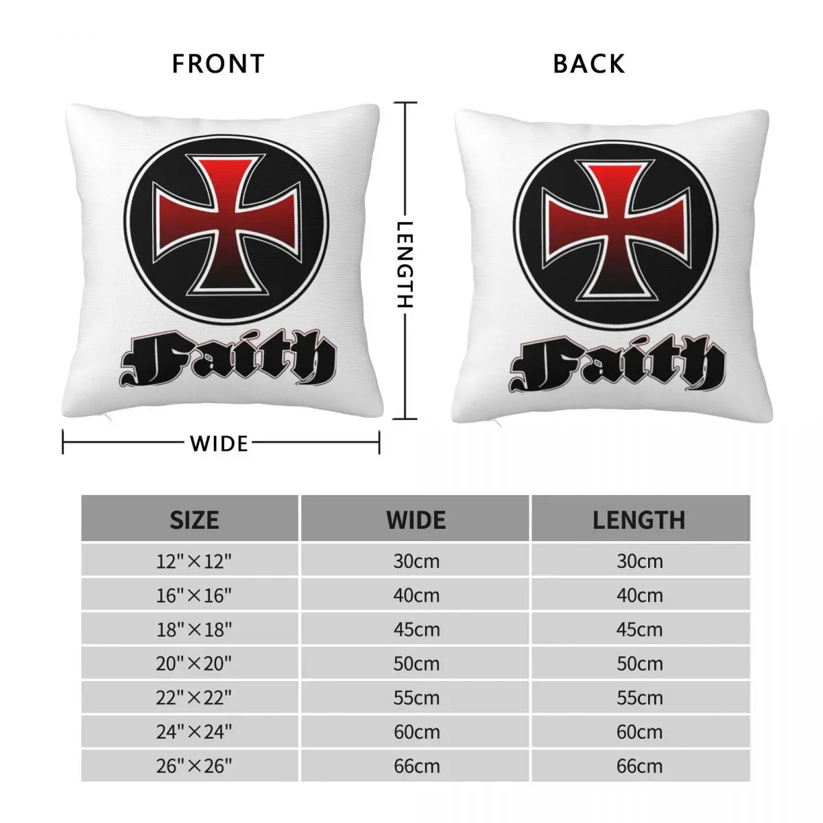 Move By Faith Square Pillowcase Pillow Cover Cushion Decor Comfort Throw Pillow for Home Living Room