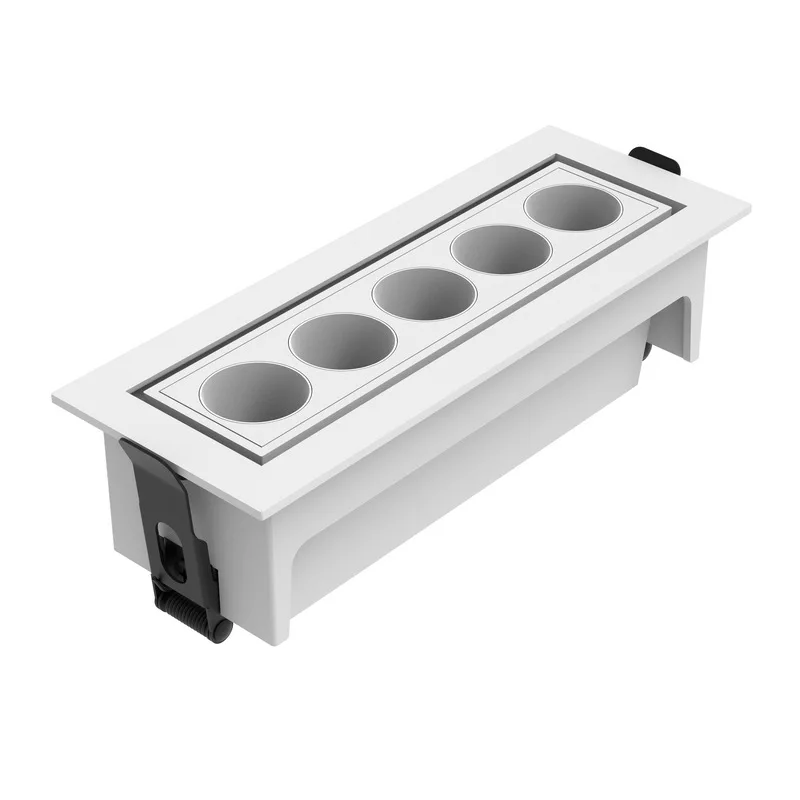 

Adjustable Angle Grid Light Power 10W 20w High Display RA98 Grid Light Embedded Anti-Glare Multi-head Spotlight