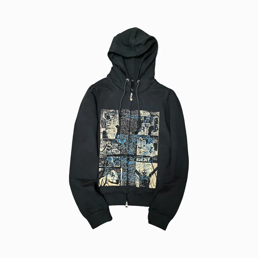 

LmyerHysteric Glamour Hysterical Print Hoodie Archive Loose Casual Black Hooded Sweatshirts
