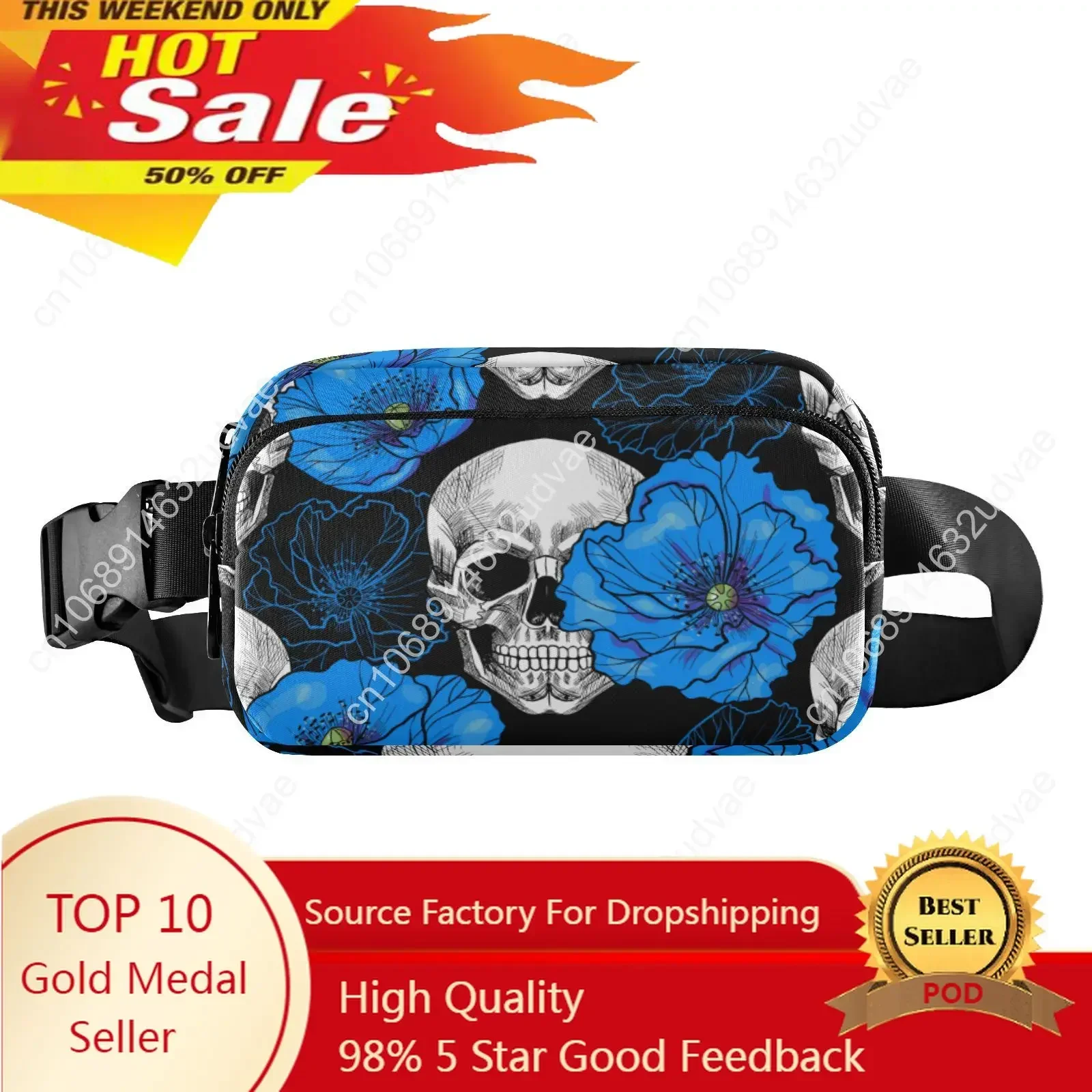 

2022 New Fashion Waist Packs Women Purse Casual Phone Belt Bag Skull Design Female Travel Phone Bag Men Fanny Banana Bag Chest