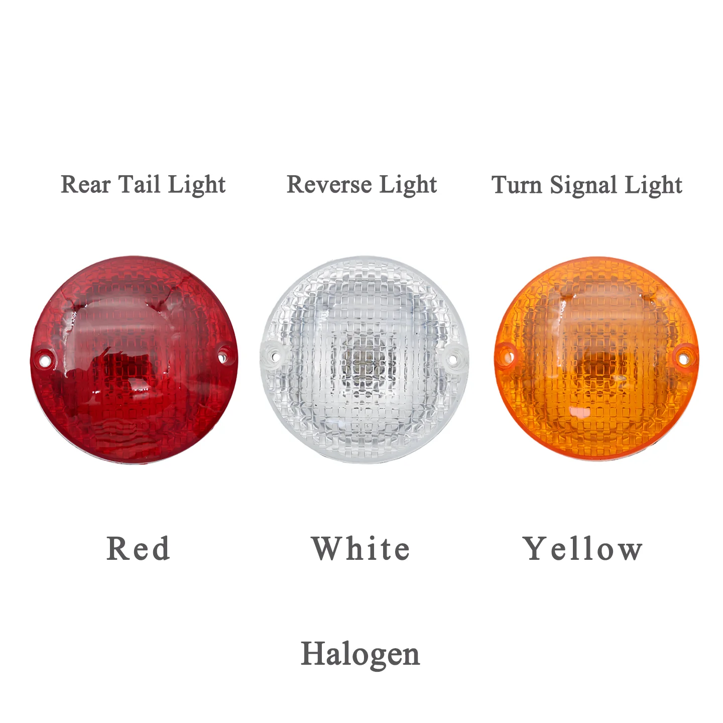 Golf Cart Accessories 9.5cm Round Halogen TailLight Set 12V Brake Reverse Turn Signal for Clubcar E-Z-GO Yamaha EXCAR LV TONG