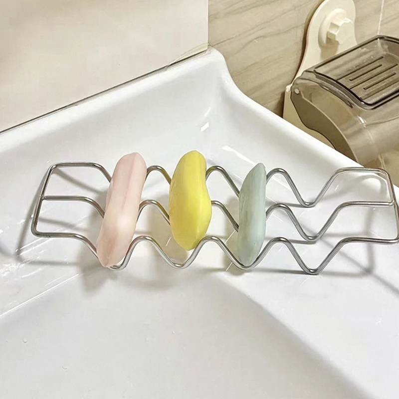 

New Stainless Steel INS Style Soap Rack Shelf Kitchen Dish Household Draining Countertop Basin Soap Holder Bathroom Accessories