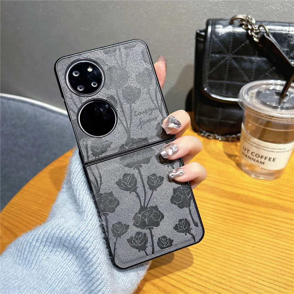 화웨이 P50Pocket S 케이스, 패션 레트로 플라워 폰 케이스, P50Pocket 커버, 화웨이 Pocket2 케이스