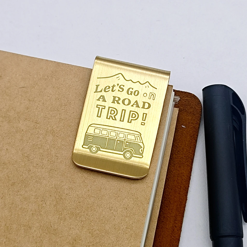 Vintage Metal Pen Clip Brass Steel Traveler Notebook Diary Loose Leaf Diary TN Accessory for Business