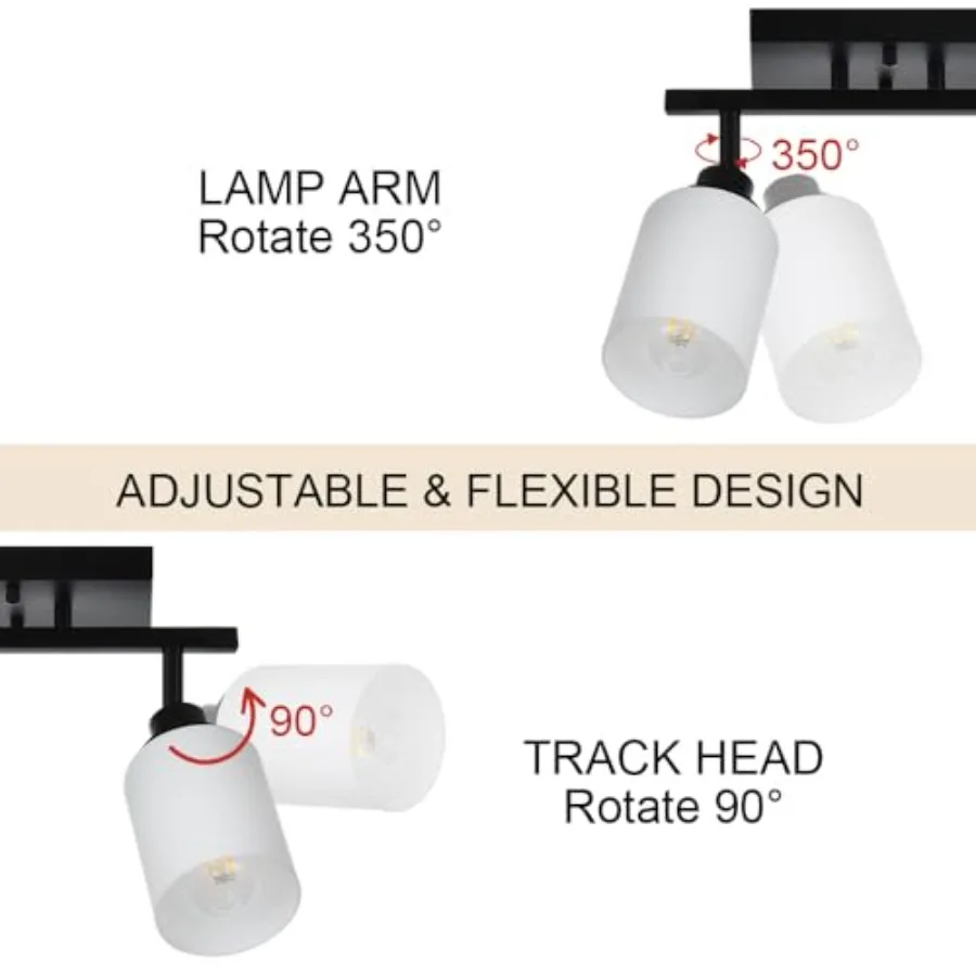 Wall Sconce Track Lighting Kit Wall Mounted Light Fixtures in Finish Ceiling Spotlight with Opal White Glass for Bedroom Cloakr
