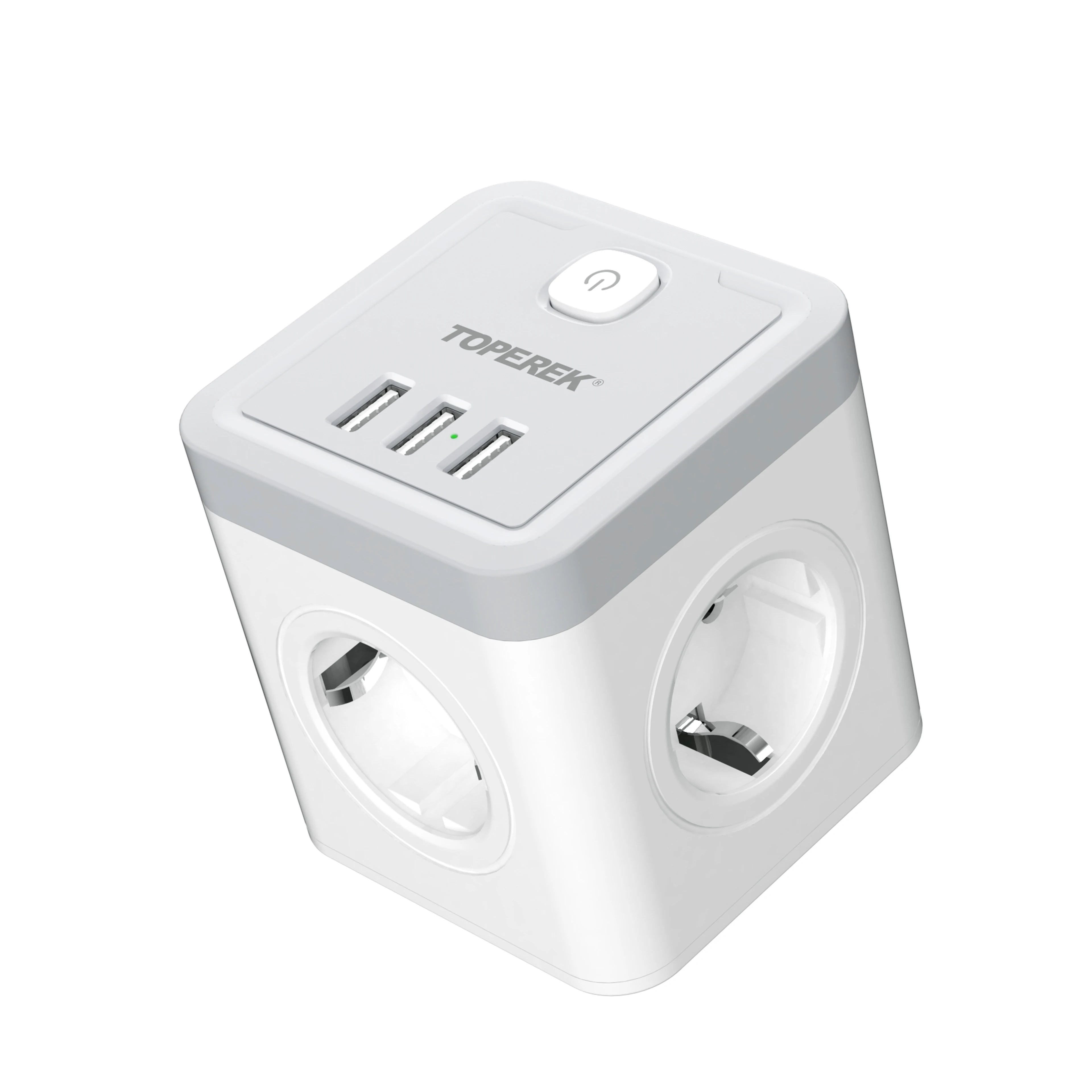 New Portable Cube 4000W Multi Socket 220V~250V 16A Wall Socket EU Plug with Switch 3USB Charge 4 Outlets Travel Adapter