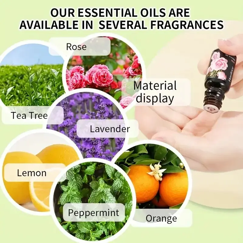 6 Kinds Of Organic Essential Oils, Aromatherapy Essential Oil Kit For Humidifiers, Massage, Aromatherapy, Candle Making, Skin