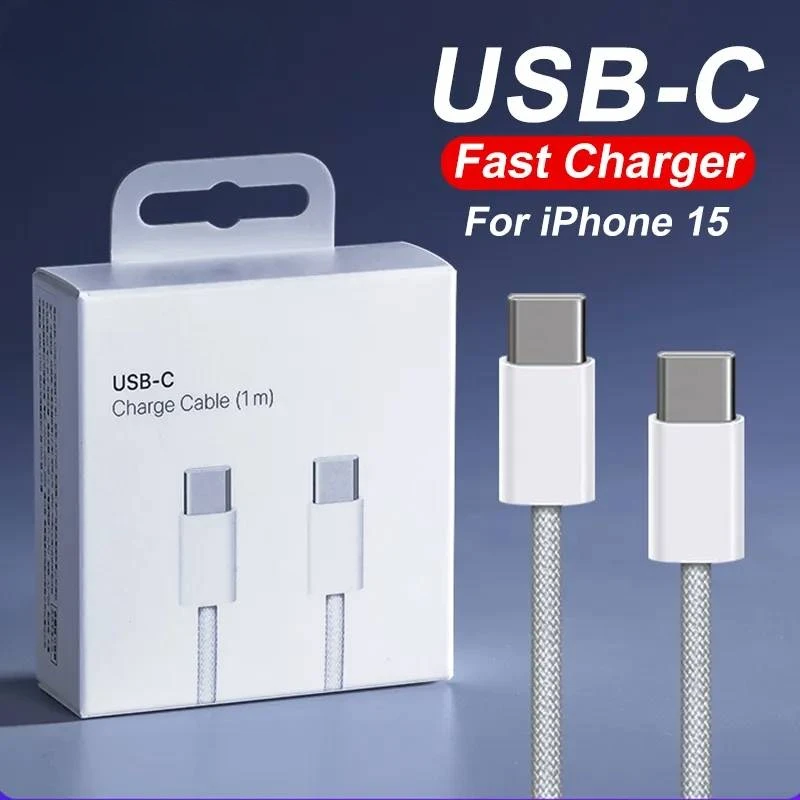 

Original USB-C Cable For Apple iPhone 15 Pro Max PD 60W Fast Charging For Huawei Xiaomi Samsung Type C Weaving Cable Accessories