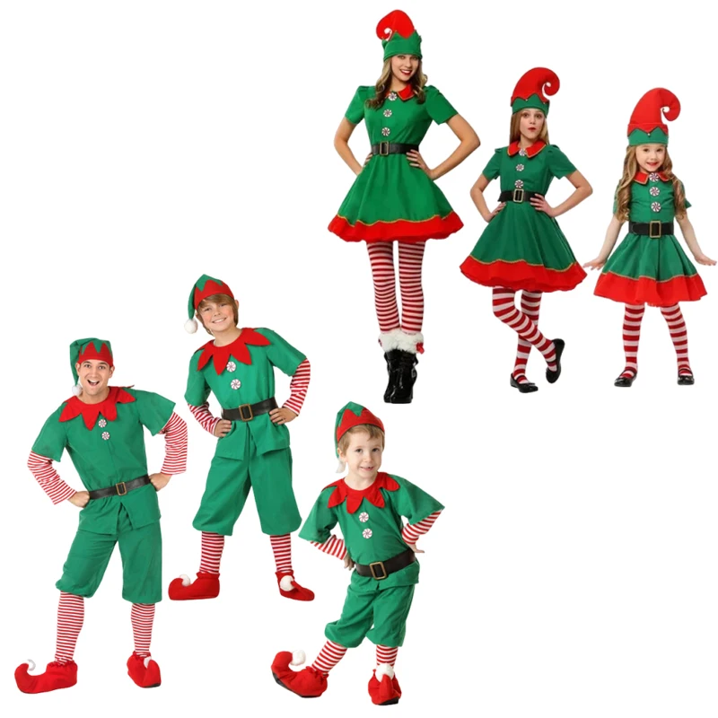 

Рождественская детская рождественская детская одежда с эльфом, рождественские топы + штаны, комплект одежды для мальчиков и девочек, праздничный новогодний комплект Санта-Клауса