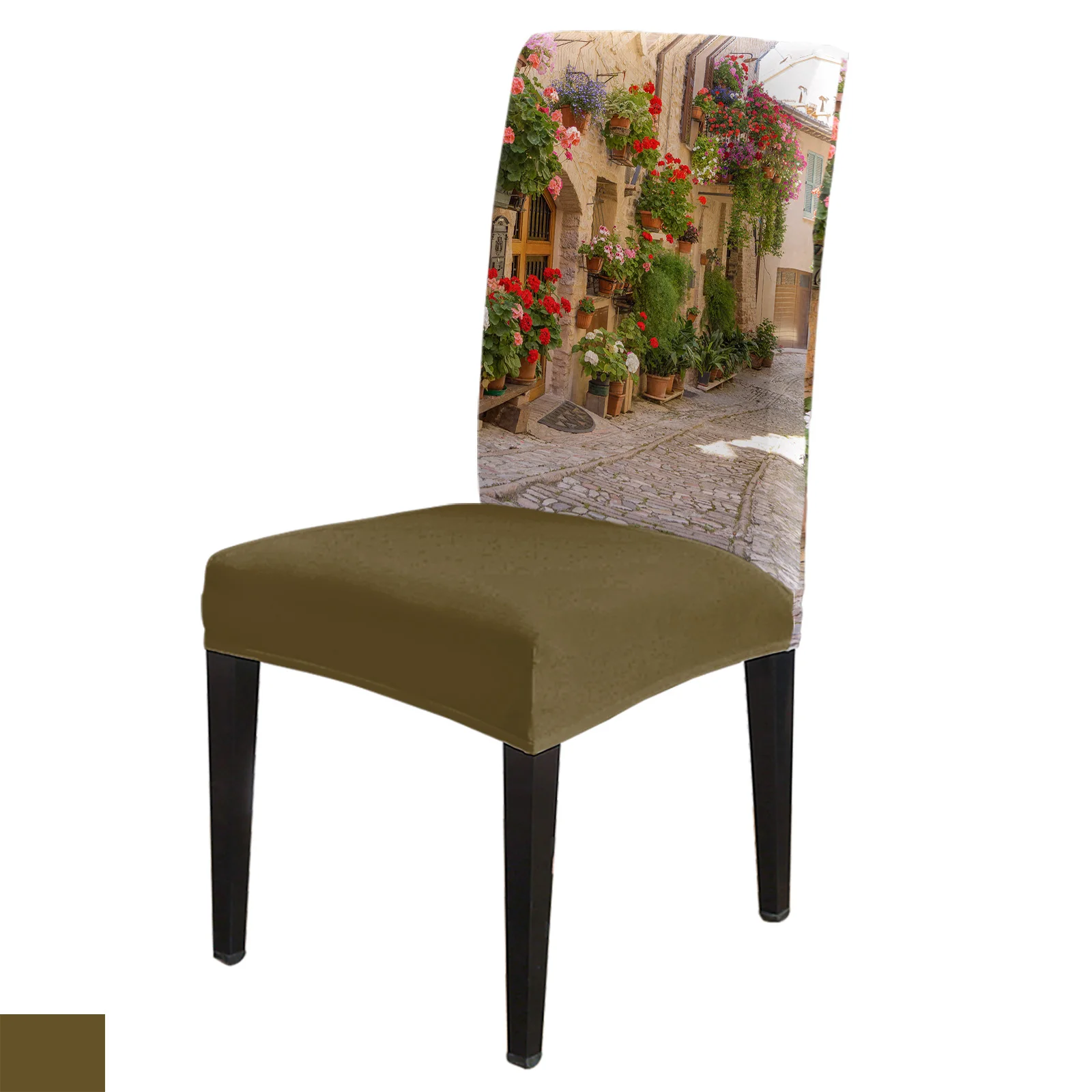 

Spello Town Flower Street Dining Chair Cover 4/6/8PCS Spandex Elastic Chair Slipcover Case for Wedding Hotel Banquet Dining Room