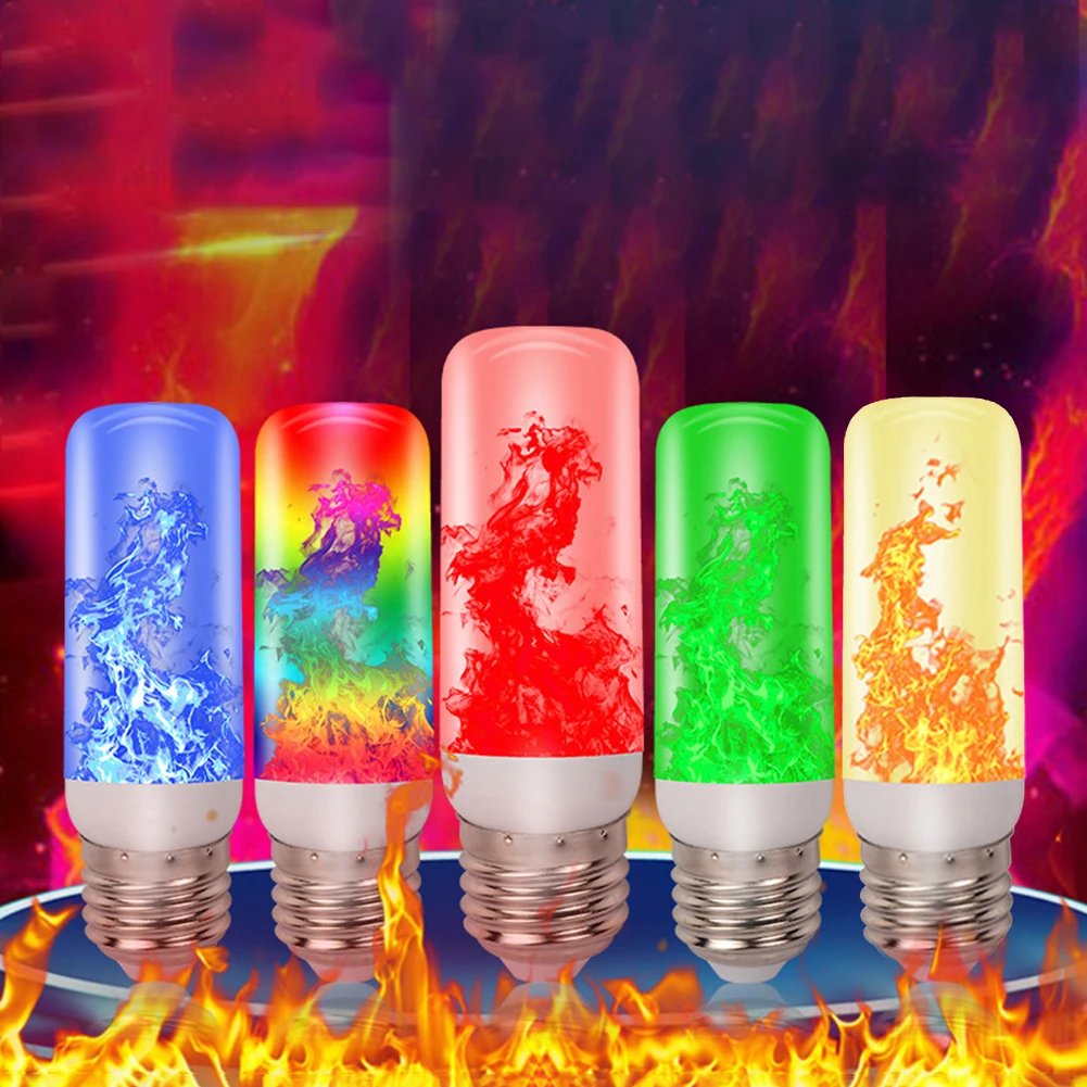 E27 LED Flame Effect Fire Light Bulbs Creative Lights Flickering Emulation Vintage Atmosphere Decorative Lamp