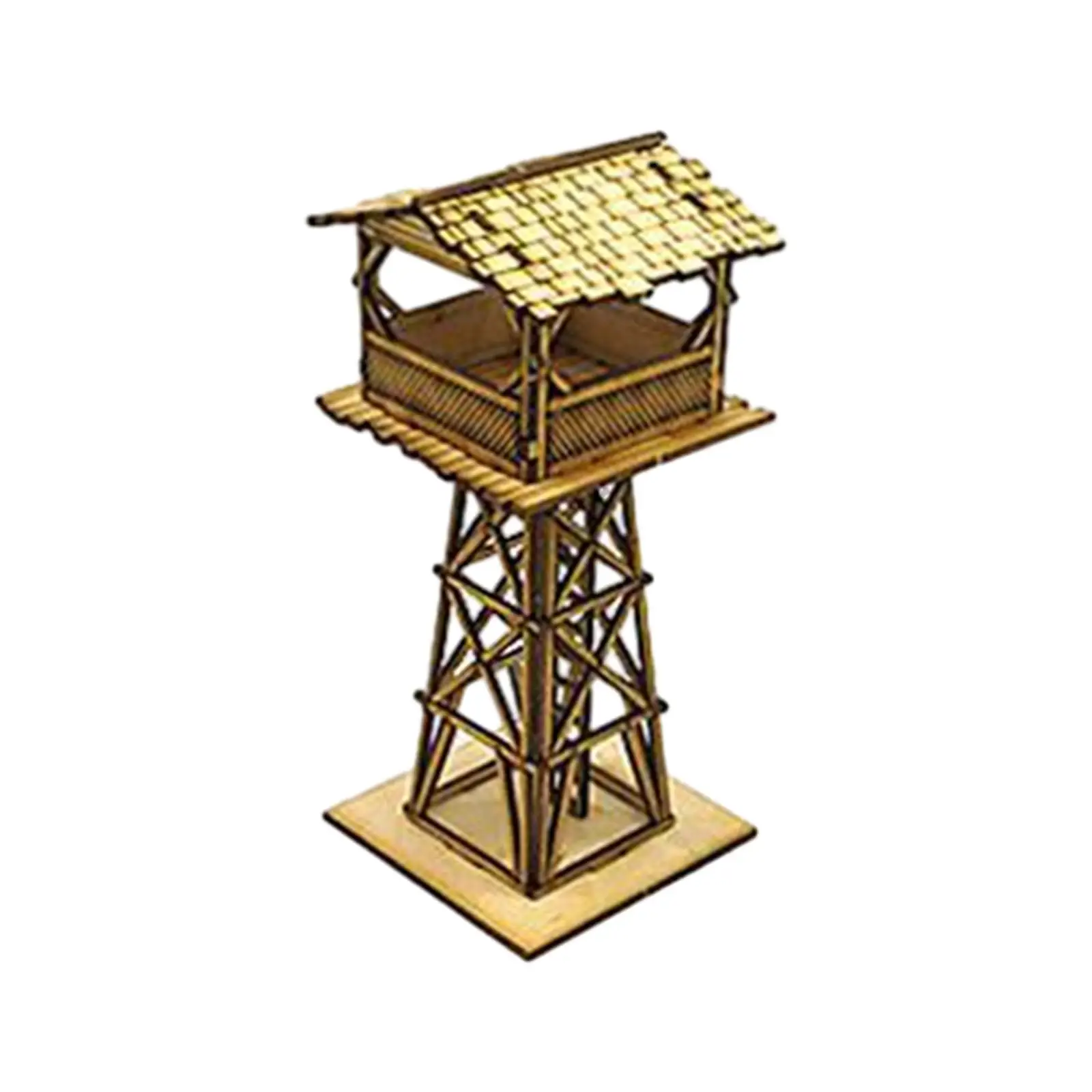 1:72 Scale Lookout Tower Building Model Kits for Sand Table Micro Landscape