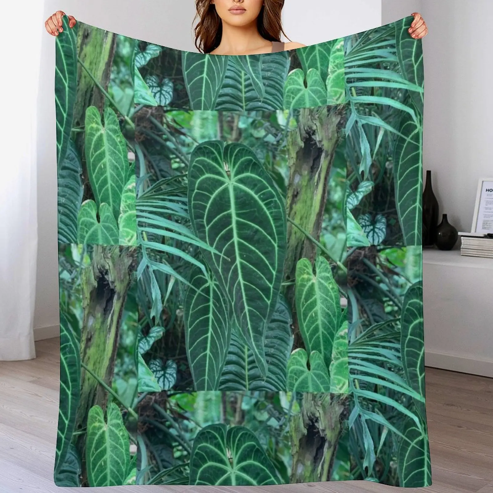 Queen and King Anthurium Fresh Throw Blanket