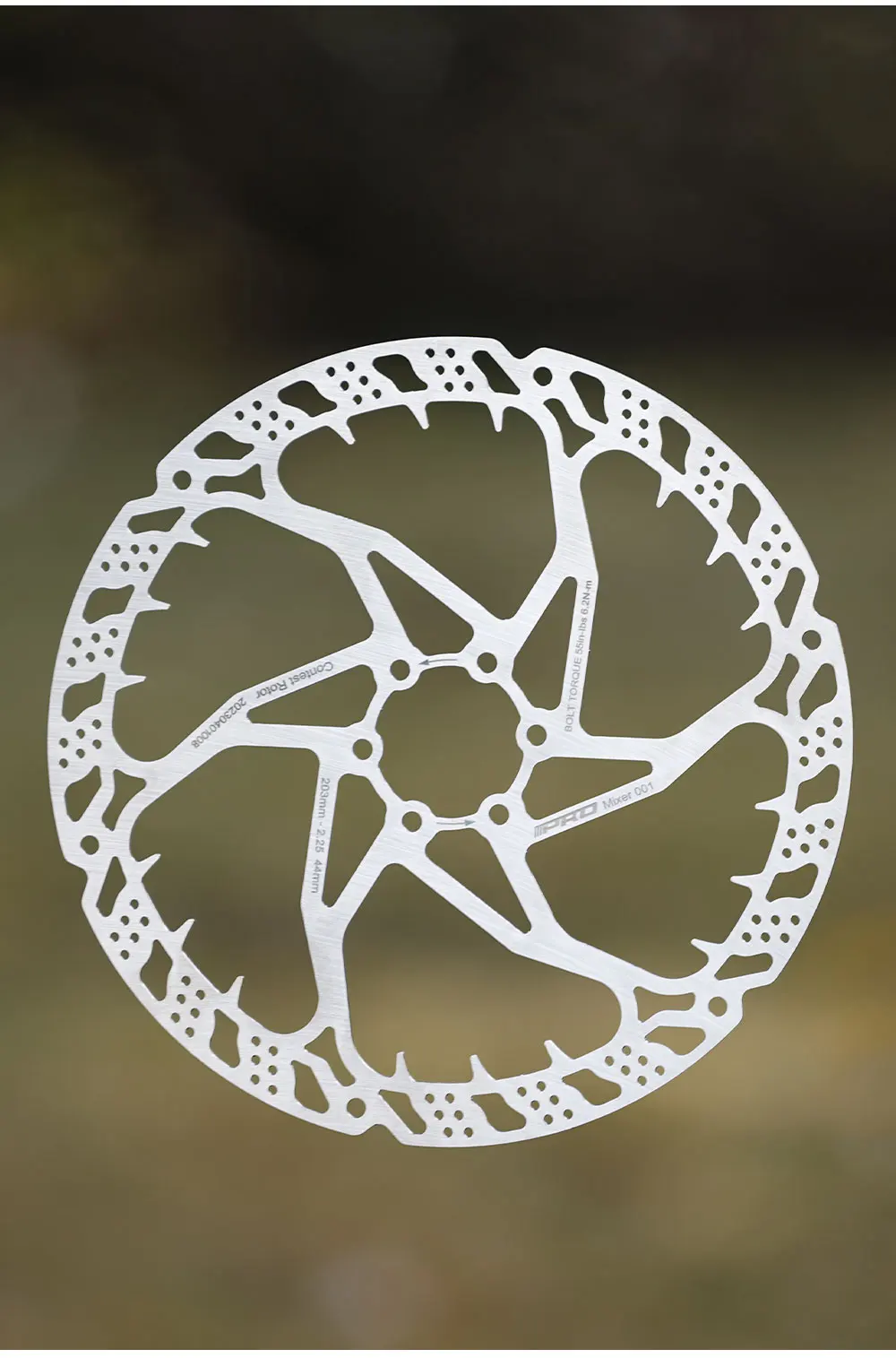 IIIPRO 203 mm Rotor 6 Schrauben Bremsscheibe schwimmend mit Schrauben für Crosscountry, Trailreiten, Elektrofahrräder Neu – Detail 4