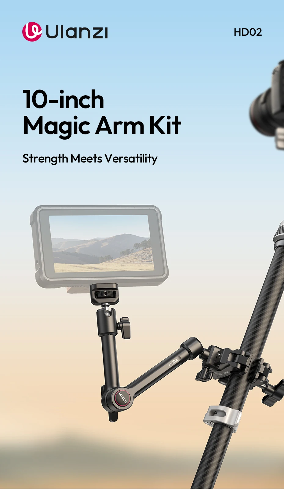 Ulanzi HD02 10-Zoll-Magic Arm Kit mit All-Direction-Kugelkopf, anpassbare Klemme für Outdoor-Kamerafotografie, Livestreaming, Vlog – Detail 1