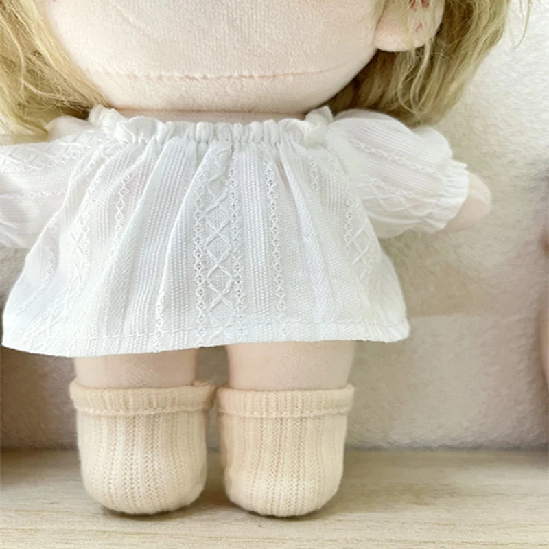 

HOUZIWA 20cm Stuffed Toy Dolls Dress White Plush Doll Clothes