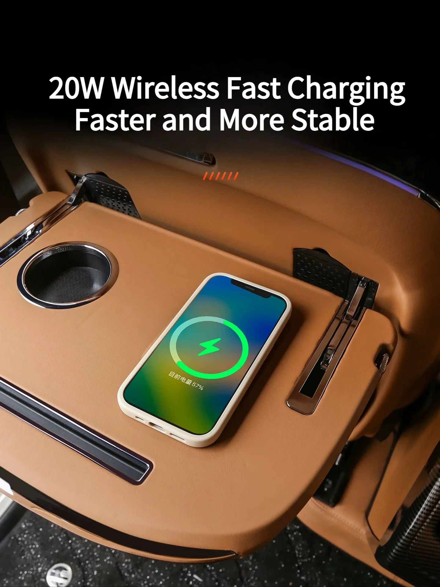 Car Tray Table For Chery ICAR V27 2026 Multifunction Seat Back Small Table Wireless Charging&Ambient Light Foldable Table Board detail image 9