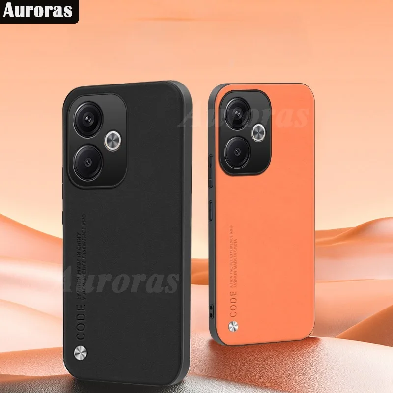 Skinlee For Xiaomi Poco F6 Case Solid Color Leather Soft Border Shockproof Cover For Redmi 13 Xiaomi Poco F6 Pro Back Casing