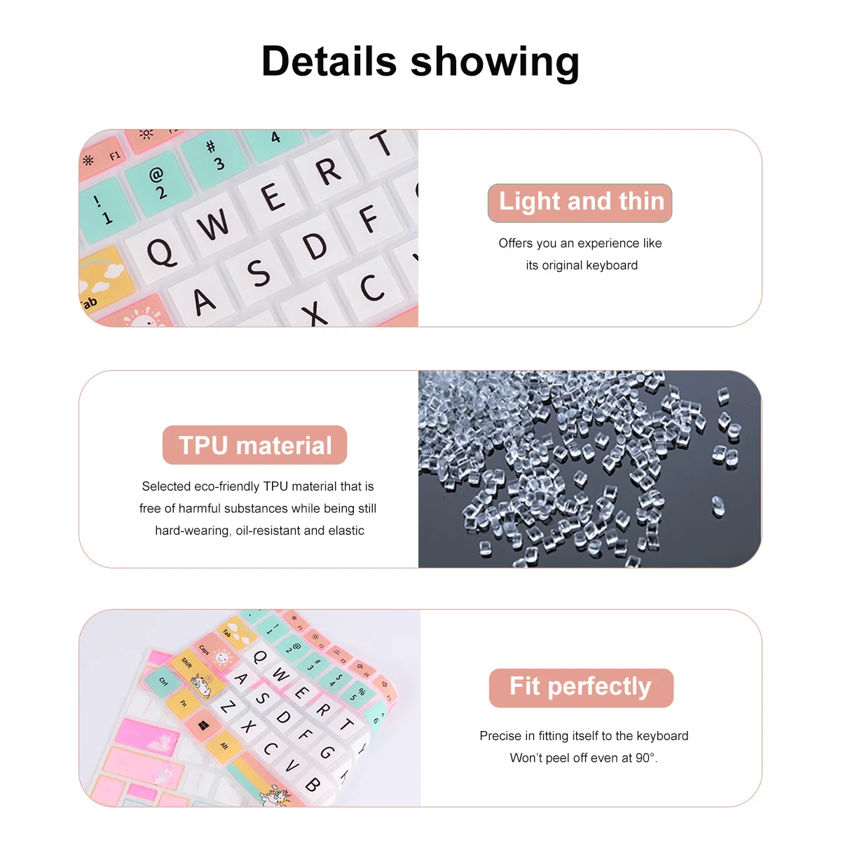

Silicone Laptop Keyboard Protective Film Cartoon Unicorn Cover Laptop Computer Keyboard Protective Film