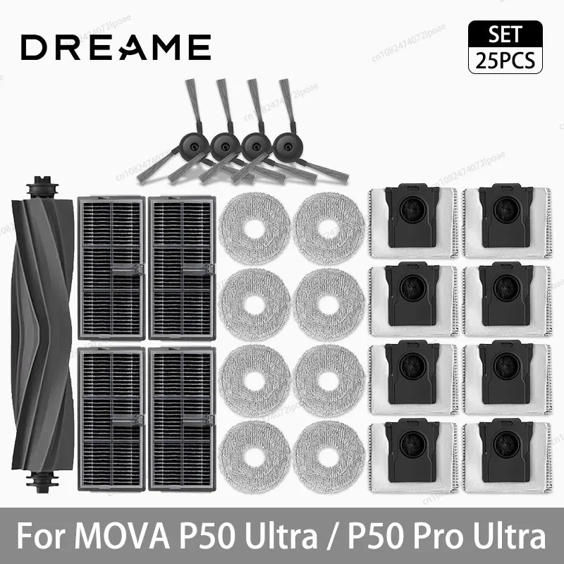 Voor MOVA P50 Ultra/P50 Pro Ultra Robot Stofzuiger Vervanging Accessoires Belangrijkste Zijborstel Mop Doek HEPA Filter Stofzak