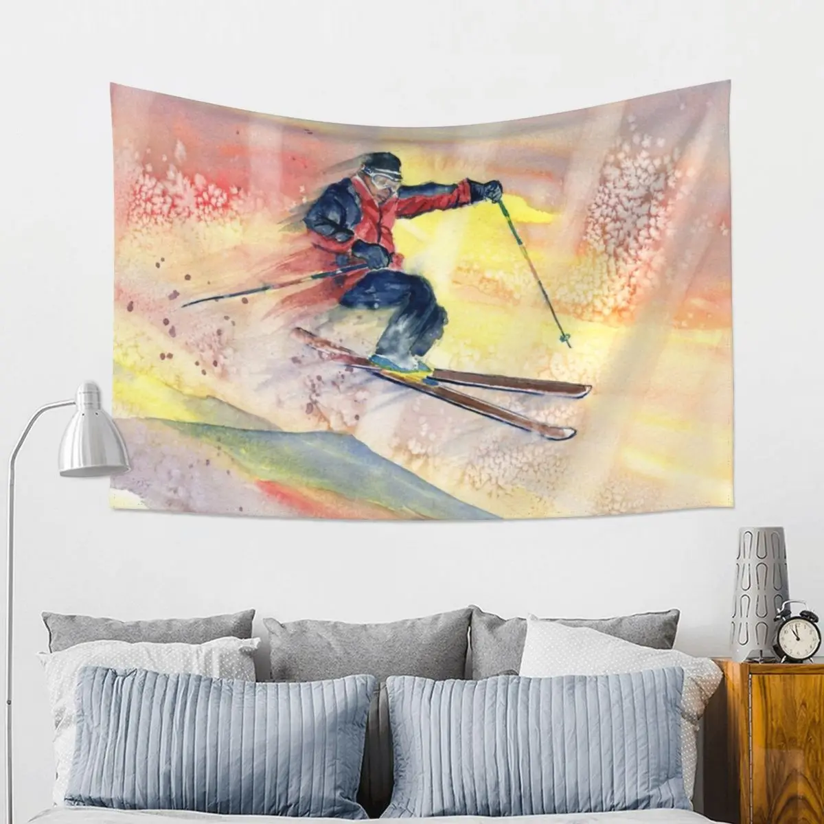 

Colorful Skiing Art 2 Tapestry Home Decorators Anime Decor Wall Decoration Wall Decorations Tapestry