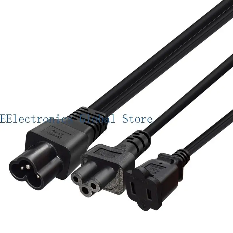 462B Double Output Power Cord Male to C5+1 Female Connector Cable 30cm Length
