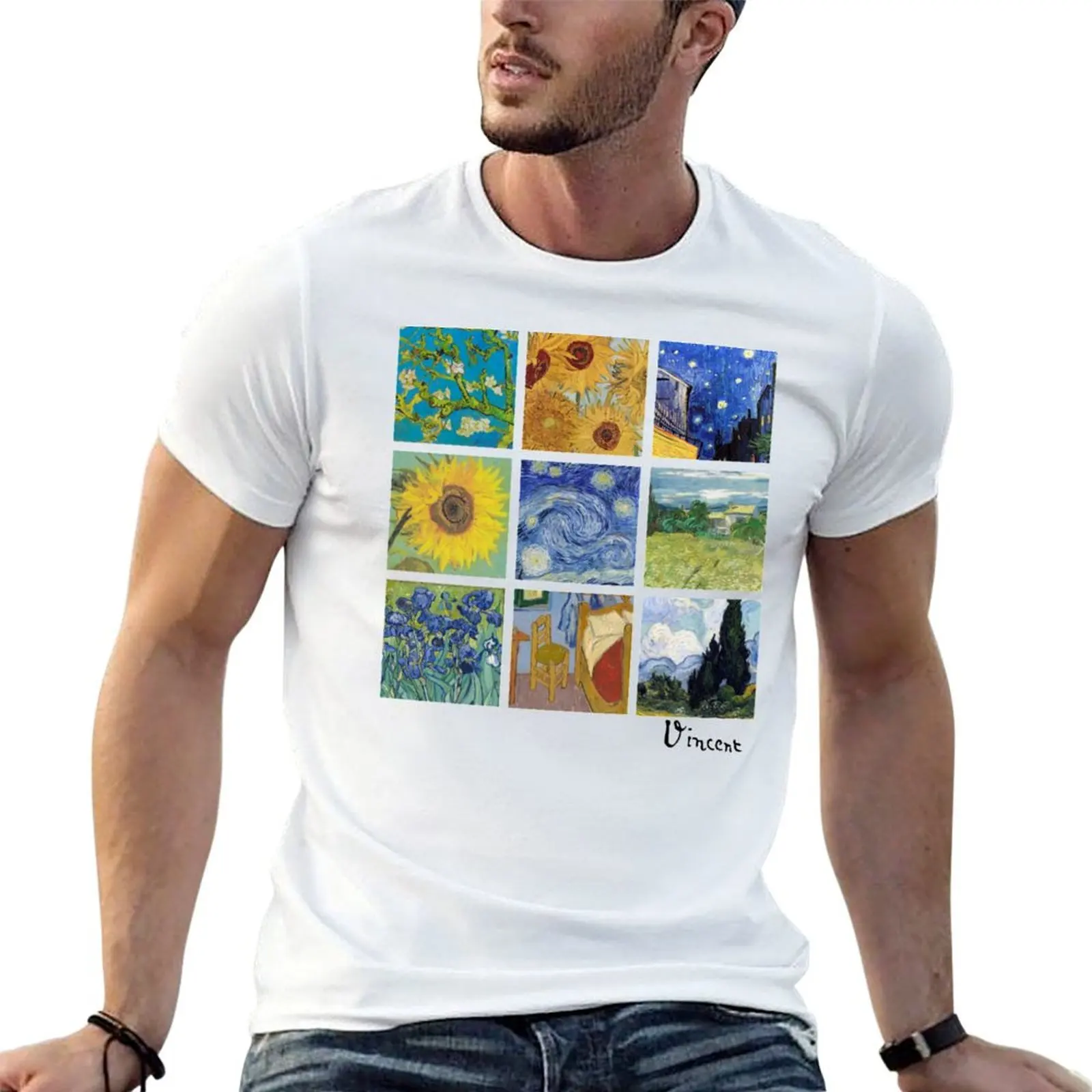Van Gogh Collage Art Gift T-Shirt Casual Everyday Wear T-Shirt