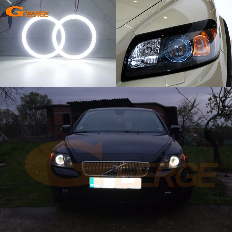 

Geerge For Volvo C30 C70 2006 2007 2008 2009 Day Light Ultra Bright SMD LED Angel Eyes Kit Halo Rings