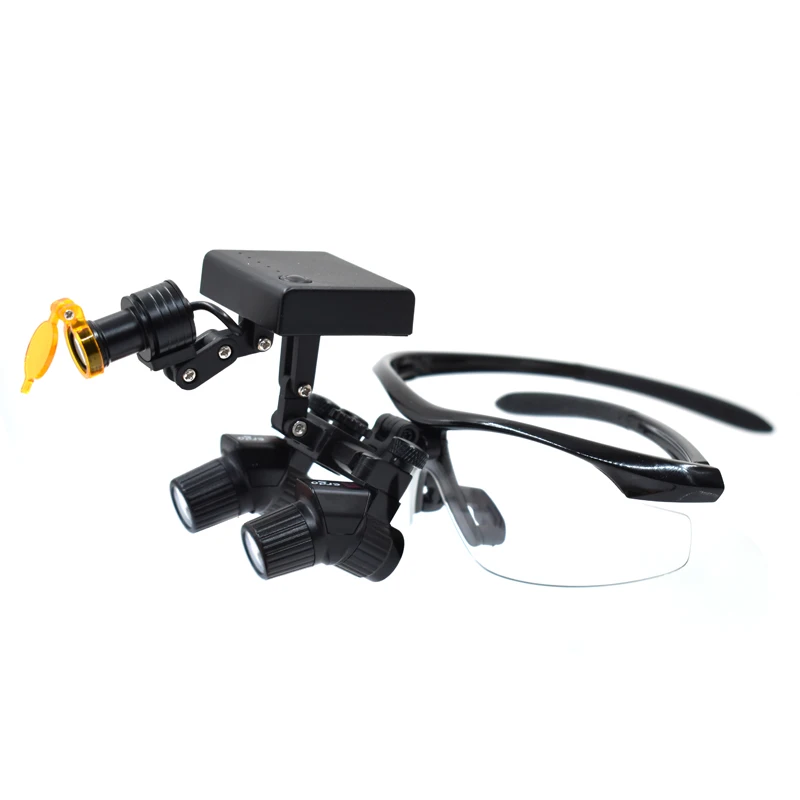 4X Dental 48° Loupes Dental Magnifier 5W Dental Surgery Medical Headlamp 300-600mm Magnification Binocular