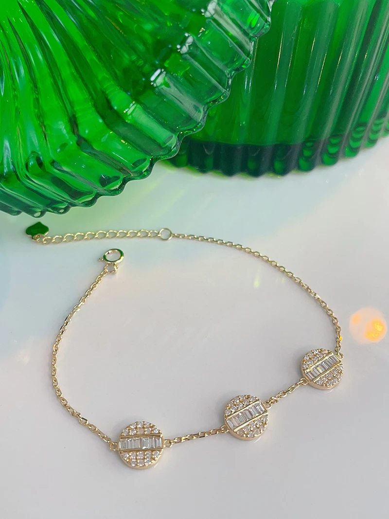 KUGG 100% 18K White/Yellow Gold Bracelet Fashion Design 0.80carat Real Natural Diamond Bracelet for Women High Party Jewelry