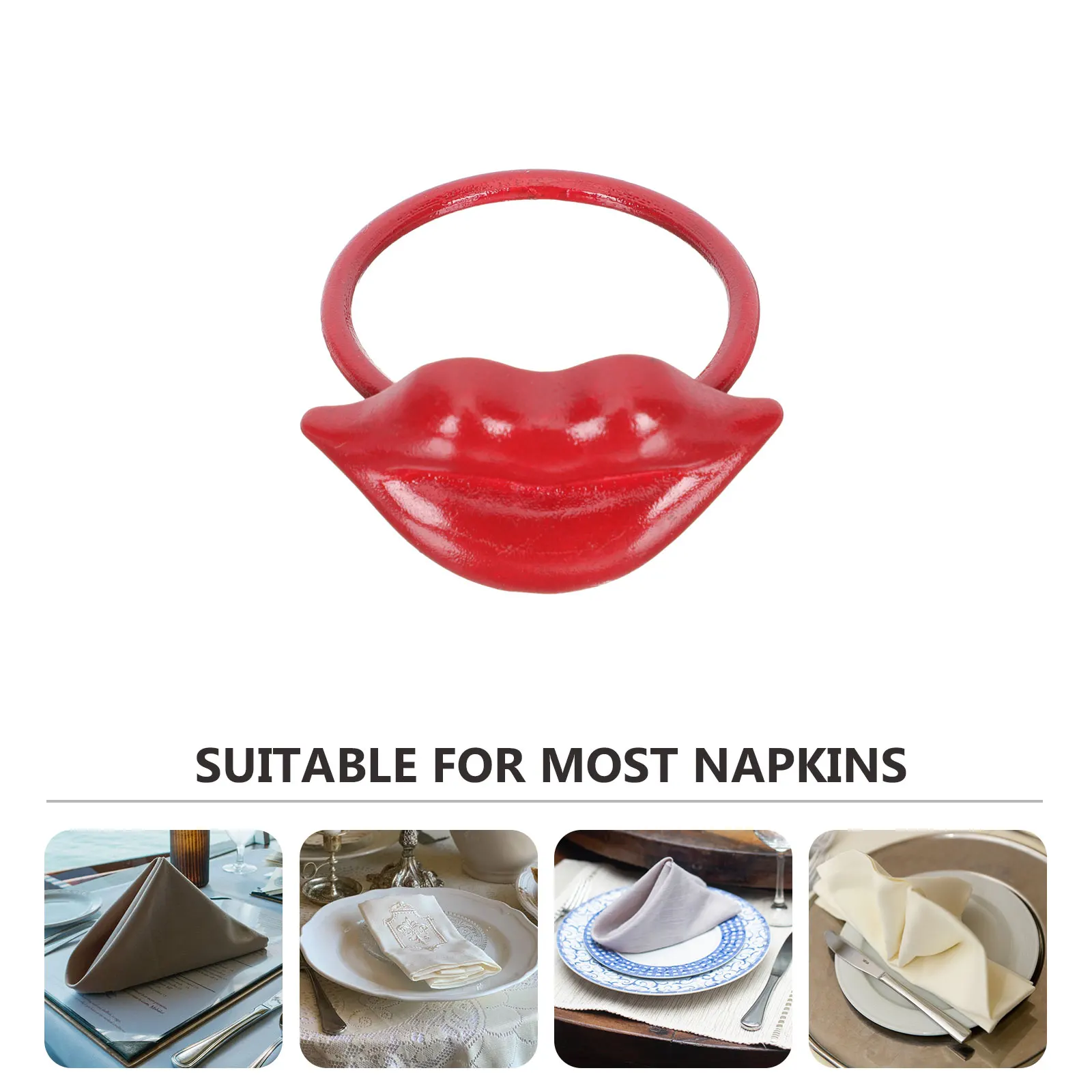 

2 Pcs Dining Table Napkin Ring Napkins Valentine’s Day Rings Brass Themed Zinc Alloy Holders