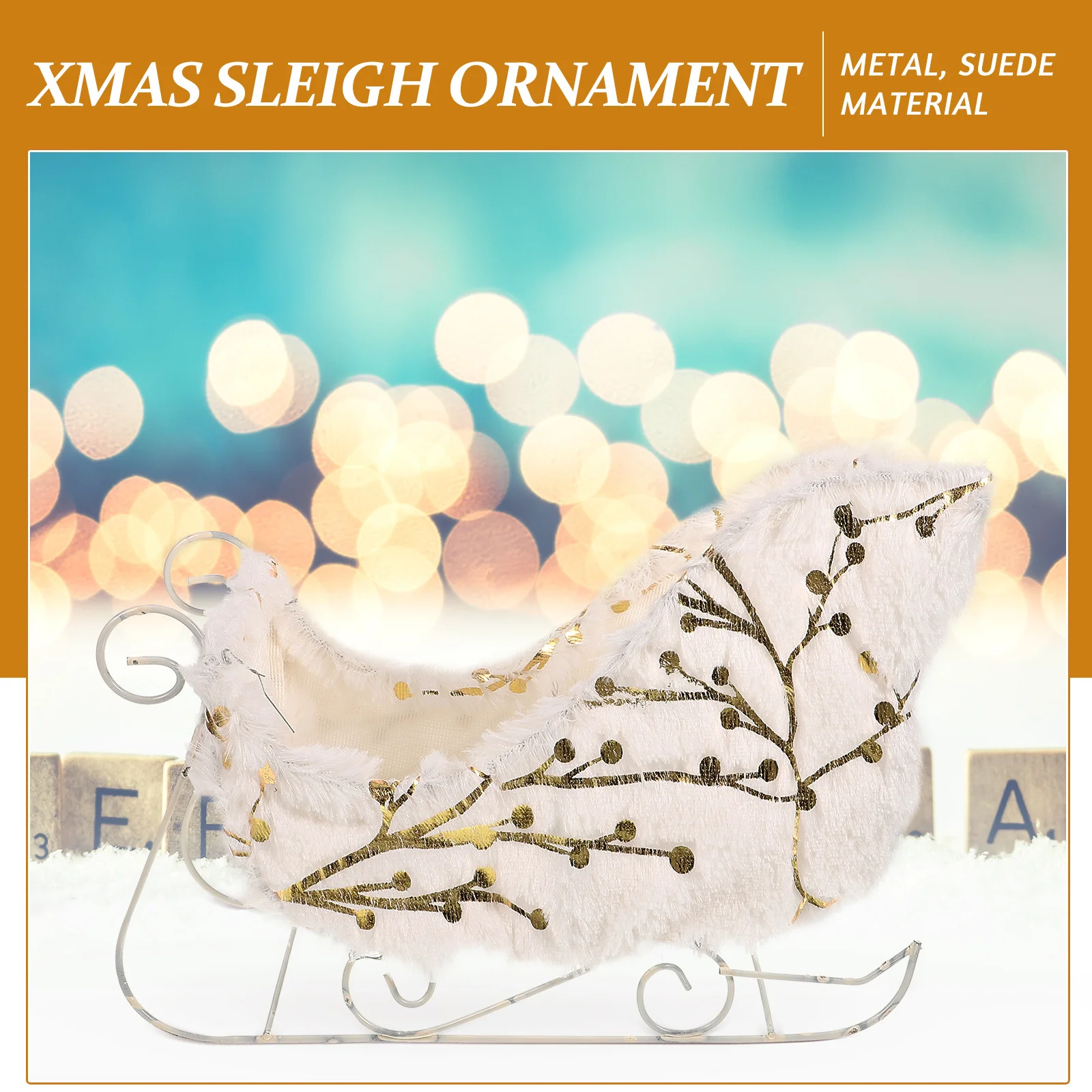 

Exquisite Sleigh Adornment Christmas Sleigh Table Decoration Lightweight Festive Decor for Holiday Home Styling and