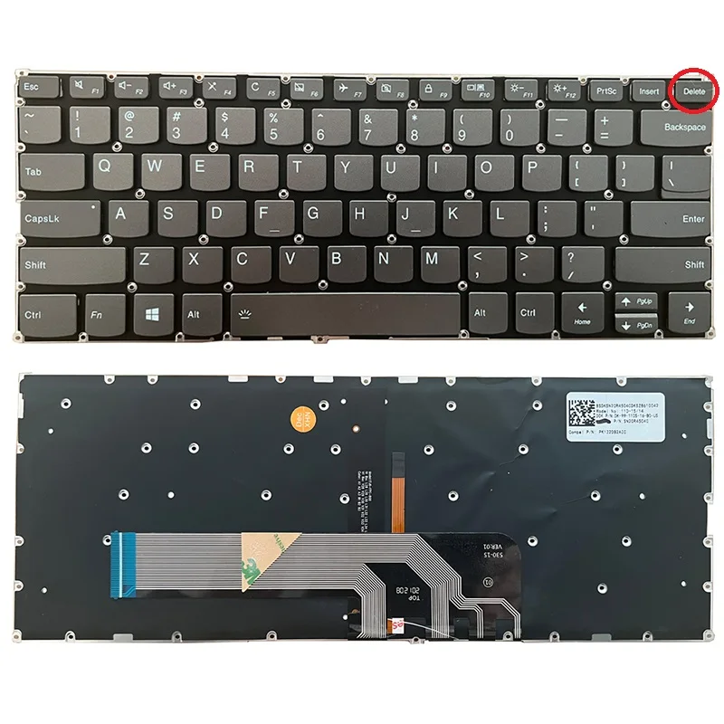 New US laptop Keyboard for Lenovo Yoga 730-13 730-13IKB 730-13IWL 730-15IKB 730-15IWL gray/gold With backlit