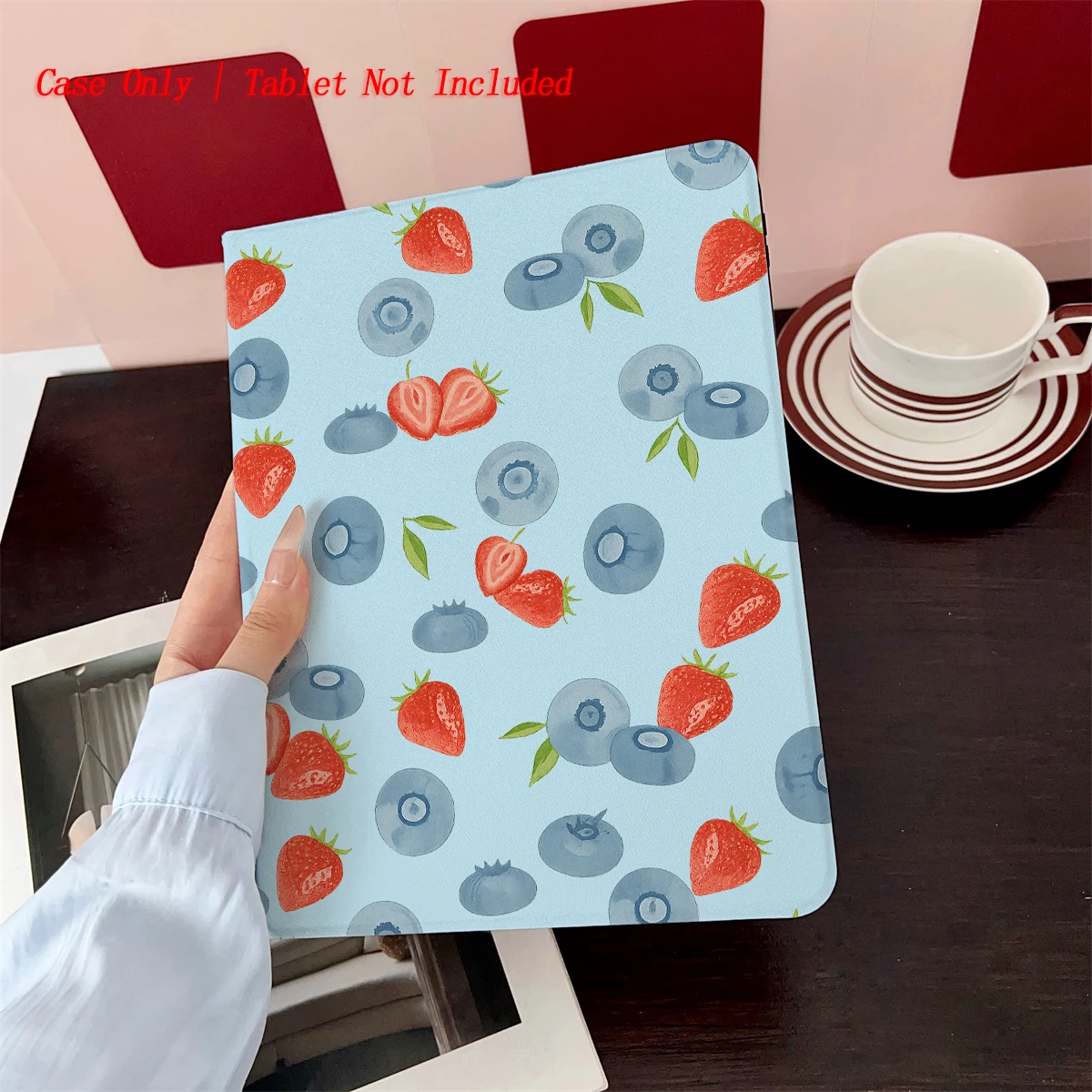 For ipad Magnetic case ferlPad 11th A16 pro Air 13 11 M3 M2 M4 Funda Cover For Fruit Strawberry and Blueberry Print Design Style