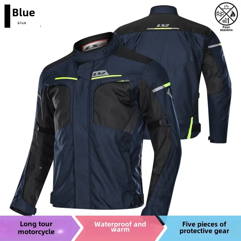 LS2 Motorcycle Jacket Men Women Fall and Winter Cycling Clothing Fall Resistant Warm Waterproof Motorcycle Commuting Equipment