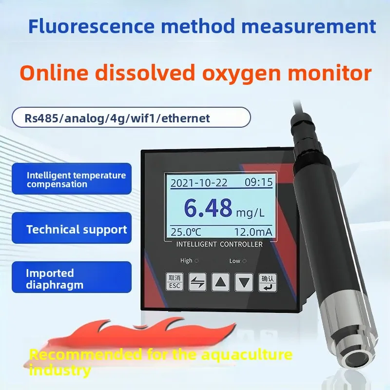 Fluorescence Dissolved Oxygen Sensor, Aquaculture Detection of Water Hardness PH Conductivity, Online Automatic Monitor