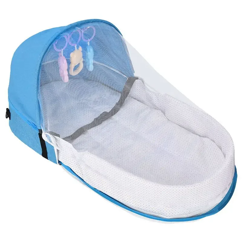 2024 Convenient Folding Anti-stress Crib Middle Bed, Newborn Baby Isolation Bionic Travel Crib